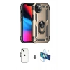 MARSİLYAN™- iPhone 14 Kılıf Ahenk Klasik Koleksiyonu - Siyah 3D Antistatik Cam Ekran Koruyucu + Shine Kamera Lens - SH