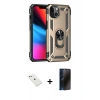 MARSİLYAN™- iPhone 14 Kılıf Ahenk Klasik Koleksiyonu - Siyah 3D Antistatik Hayalet Cam Ekran Koruyucu + Diamond Kamera Lens - PE