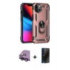 MARSİLYAN™- iPhone 14 Kılıf Ahenk Klasik Koleksiyonu - Siyah 3D Antistatik Hayalet Cam Ekran Koruyucu + Raze Metal Kamera Lens - SH