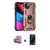 MARSİLYAN™- iPhone 14 Kılıf Ahenk Klasik Koleksiyonu - Siyah 3D Antistatik Hayalet Cam Ekran Koruyucu + Raze Metal Kamera Lens - MR