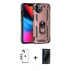 MARSİLYAN™- iPhone 14 Kılıf Ahenk Klasik Koleksiyonu - Siyah 3D Antistatik Hayalet Cam Ekran Koruyucu + Shine Kamera Lens - KI