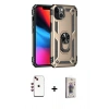 MARSİLYAN™- iPhone 14 Kılıf Ahenk Klasik Koleksiyonu - Siyah Bilvis 3D Cam Ekran Koruyucu + Shine Kamera Lens - KI