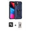 MARSİLYAN™- iPhone 14 Kılıf Ahenk Klasik Koleksiyonu - Siyah Bilvis 3D Cam Ekran Koruyucu + PVD Metal Kamera Lens - PE