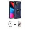 MARSİLYAN™- iPhone 14 Kılıf Ahenk Klasik Koleksiyonu - Siyah Bilvis 3D Mat Cam Ekran Koruyucu + Mavi Shine Kamera Lens