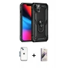 MARSİLYAN™- iPhone 14 Kılıf Ahenk Klasik Koleksiyonu - Siyah Bilvis 3D Mat Cam Ekran Koruyucu + Mavi Shine Kamera Lens