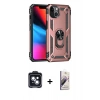 MARSİLYAN™- iPhone 14 Kılıf Ahenk Klasik Koleksiyonu - Siyah Bilvis 3D Mat Cam Ekran Koruyucu + PVD Metal Kamera Lens - SH