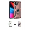 MARSİLYAN™- iPhone 14 Kılıf Ahenk Klasik Koleksiyonu - Siyah Bilvis 3D Mat Cam Ekran Koruyucu + Shine Kamera Lens - YL