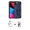 MARSİLYAN™- iPhone 14 Kılıf Ahenk Klasik Koleksiyonu - Siyah Bilvis 3D Mat Cam Ekran Koruyucu + Shine Kamera Lens - YL