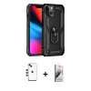 MARSİLYAN™- iPhone 14 Kılıf Ahenk Klasik Koleksiyonu - Siyah Bilvis 3D Mat Cam Ekran Koruyucu + Shine Kamera Lens - YL