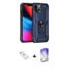 MARSİLYAN™- iPhone 14 Kılıf Ahenk Klasik Koleksiyonu - Siyah Bilvis 5in1 3D Magic Cam Ekran Koruyucu + Diamond Kamera Lens - KI
