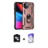 MARSİLYAN™- iPhone 14 Kılıf Ahenk Klasik Koleksiyonu - Siyah Bilvis 5in1 3D Magic Cam Ekran Koruyucu + Gümüş PVD Metal Kamera Lens