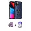 MARSİLYAN™- iPhone 14 Kılıf Ahenk Klasik Koleksiyonu - Siyah Bilvis 5in1 3D Magic Cam Ekran Koruyucu + Raze Metal Kamera Lens - GS