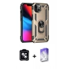 MARSİLYAN™- iPhone 14 Kılıf Ahenk Klasik Koleksiyonu - Siyah Bilvis 5in1 3D Magic Cam Ekran Koruyucu + PVD Metal Kamera Lens - MI