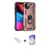 MARSİLYAN™- iPhone 14 Kılıf Ahenk Klasik Koleksiyonu - Siyah Bilvis 5in1 3D Magic Cam Ekran Koruyucu + Pembe Diamond Kamera Lens