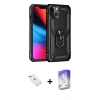 MARSİLYAN™- iPhone 14 Kılıf Ahenk Klasik Koleksiyonu - Siyah Bilvis 5in1 3D Magic Cam Ekran Koruyucu + Pembe Diamond Kamera Lens