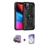 MARSİLYAN™- iPhone 14 Kılıf Ahenk Klasik Koleksiyonu - Siyah Bilvis 5in1 3D Magic Cam Ekran Koruyucu + Raze Metal Kamera Lens - SH