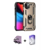 MARSİLYAN™- iPhone 14 Kılıf Ahenk Klasik Koleksiyonu - Siyah Bilvis 5in1 3D Magic Cam Ekran Koruyucu + Raze Metal Kamera Lens - SH