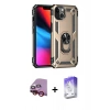 MARSİLYAN™- iPhone 14 Kılıf Ahenk Klasik Koleksiyonu - Siyah Bilvis 5in1 3D Magic Cam Ekran Koruyucu + Raze Metal Kamera Lens - KI