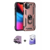 MARSİLYAN™- iPhone 14 Kılıf Ahenk Klasik Koleksiyonu - Siyah Bilvis 5in1 5D Magic Hayalet Cam Ekran Koruyucu + Raze Metal Kamera Lens - SH