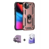 MARSİLYAN™- iPhone 14 Kılıf Ahenk Klasik Koleksiyonu - Siyah Bilvis 5in1 5D Magic Hayalet Cam Ekran Koruyucu + Raze Metal Kamera Lens - GS