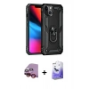 MARSİLYAN™- iPhone 14 Kılıf Ahenk Klasik Koleksiyonu - Siyah Bilvis 5in1 5D Magic Hayalet Cam Ekran Koruyucu + Raze Metal Kamera Lens - KI
