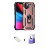 MARSİLYAN™- iPhone 14 Kılıf Ahenk Klasik Koleksiyonu - Siyah Bilvis 5in1 5D Magic Hayalet Cam Ekran Koruyucu + Diamond Kamera Lens - PE