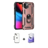 MARSİLYAN™- iPhone 14 Kılıf Ahenk Klasik Koleksiyonu - Siyah Bilvis 5in1 5D Magic Hayalet Cam Ekran Koruyucu + Shine Kamera Lens - GI