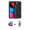 MARSİLYAN™- iPhone 14 Kılıf Ahenk Klasik Koleksiyonu - Siyah Bilvis Hayalet Cam Ekran Koruyucu + Raze Metal Kamera Lens - SH