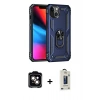 MARSİLYAN™- iPhone 14 Kılıf Ahenk Klasik Koleksiyonu - Siyah Bilvis Hayalet Cam Ekran Koruyucu + PVD Metal Kamera Lens - TU