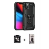 MARSİLYAN™- iPhone 14 Kılıf Ahenk Klasik Koleksiyonu - Siyah Bilvis Hayalet Cam Ekran Koruyucu + PVD Metal Kamera Lens - TU