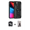 MARSİLYAN™- iPhone 14 Kılıf Ahenk Klasik Koleksiyonu - Siyah Bilvis Hayalet Cam Ekran Koruyucu + PVD Metal Kamera Lens - YL