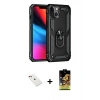 MARSİLYAN™- iPhone 14 Kılıf Ahenk Klasik Koleksiyonu - Siyah Buffer Cam Ekran Koruyucu + Diamond Kamera Lens - KI
