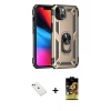MARSİLYAN™- iPhone 14 Kılıf Ahenk Klasik Koleksiyonu - Siyah Buffer Cam Ekran Koruyucu + Diamond Kamera Lens - KI