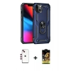 MARSİLYAN™- iPhone 14 Kılıf Ahenk Klasik Koleksiyonu - Siyah Buffer Cam Ekran Koruyucu + Shine Kamera Lens - KI