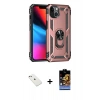 MARSİLYAN™- iPhone 14 Kılıf Ahenk Klasik Koleksiyonu - Siyah Buffer Hayalet Cam Ekran Koruyucu + Diamond Kamera Lens - PE