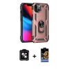 MARSİLYAN™- iPhone 14 Kılıf Ahenk Klasik Koleksiyonu - Siyah Buffer Hayalet Cam Ekran Koruyucu + PVD Metal Kamera Lens - TU