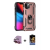 MARSİLYAN™- iPhone 14 Kılıf Ahenk Klasik Koleksiyonu - Siyah Buffer Hayalet Cam Ekran Koruyucu + Raze Metal Kamera Lens - KI