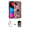 MARSİLYAN™- iPhone 14 Kılıf Ahenk Klasik Koleksiyonu - Siyah Buffer Hayalet Cam Ekran Koruyucu + Shine Kamera Lens - KI