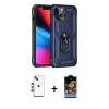 MARSİLYAN™- iPhone 14 Kılıf Ahenk Klasik Koleksiyonu - Siyah Buffer Hayalet Cam Ekran Koruyucu + Shine Kamera Lens - KI
