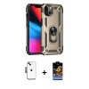 MARSİLYAN™- iPhone 14 Kılıf Ahenk Klasik Koleksiyonu - Siyah Buffer Hayalet Cam Ekran Koruyucu + Shine Kamera Lens - SH