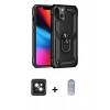 MARSİLYAN™- iPhone 14 Kılıf Ahenk Klasik Koleksiyonu - Siyah Joko Magic 5D Cam + PVD Metal Kamera Lens - PE