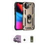 MARSİLYAN™- iPhone 14 Kılıf Ahenk Klasik Koleksiyonu - Siyah Joko Magic 5D Hayalet Cam + Raze Metal Kamera Lens - GS