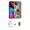 MARSİLYAN™- iPhone 14 Kılıf Ahenk Klasik Koleksiyonu - Siyah Joko Magic 5D Hayalet Cam + Shine Kamera Lens - KI
