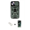 MARSİLYAN™- iPhone 14 Kılıf Ahenk Klasik - Şeffaf 360 Full Body Arka Koruyucu + Diamond Kamera Lens - KI