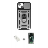 MARSİLYAN™- iPhone 14 Kılıf Ahenk Klasik - Şeffaf 360 Full Body Arka Koruyucu + Diamond Kamera Lens - SABE