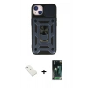 MARSİLYAN™- iPhone 14 Kılıf Ahenk Klasik - Şeffaf 360 Full Body Arka Koruyucu + Diamond Kamera Lens - SABE