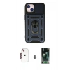 MARSİLYAN™- iPhone 14 Kılıf Ahenk Klasik - Şeffaf 360 Full Body Arka Koruyucu + Shine Kamera Lens - KI