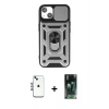 MARSİLYAN™- iPhone 14 Kılıf Ahenk Klasik - Şeffaf 360 Full Body Arka Koruyucu + Shine Kamera Lens - MI
