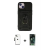 MARSİLYAN™- iPhone 14 Kılıf Ahenk Klasik - Şeffaf 360 Full Body Arka Koruyucu + Shine Kamera Lens - SH
