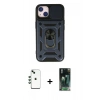 MARSİLYAN™- iPhone 14 Kılıf Ahenk Klasik - Şeffaf 360 Full Body Arka Koruyucu + Shine Kamera Lens - YL